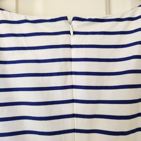 Chaps Blue & White Striped Floral Dress Poppy Sleeveless Nautical Boho Cute 12 - Picture 5 of 10